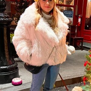 Banana Republic Cream Teddy Jacket Luxurious Faux Fur